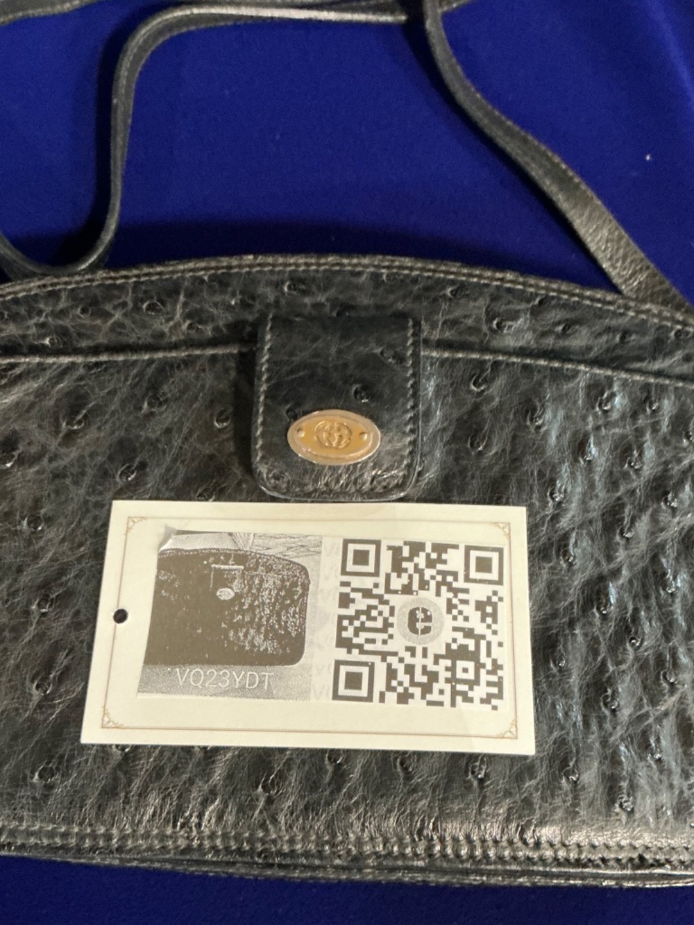 Vintage Gucci genuine ostrich crossbody bag black - Picture 13 of 16
